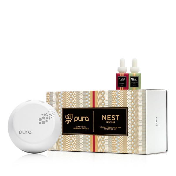 Nest New York Pura Smart Home Fragrance Diffuser Set on white background