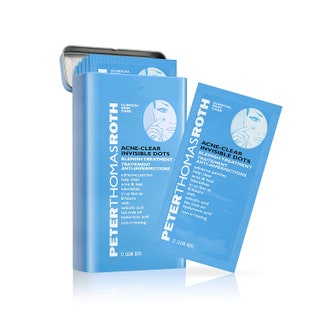 Peter Thomas Roth AcneClear Invisible Dots in blue plastic packets on white background