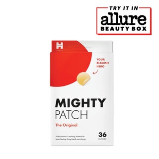 A box of Hero Cosmetics Mighty Patch on a white background with the Allure Beauty Box try it logo